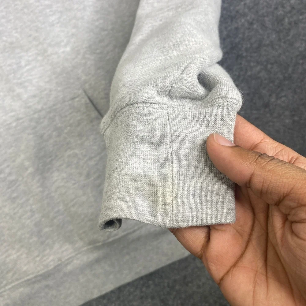 The North Face Mens Hoodie Grey Heather Logo Graphic Pullover Sweatshirt Medium
